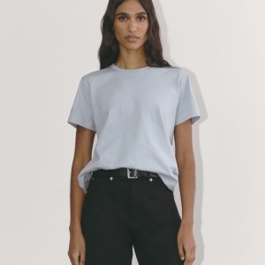 The Box-Cut Tee in Essential Cotton | Blue Slate | No Pocket