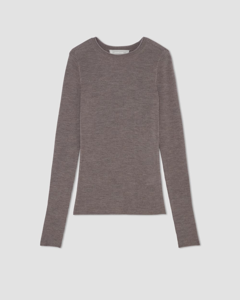 The Long-Sleeve Sweater Tee in Ultrasoft Merino | Heather Cocoa - Image 2