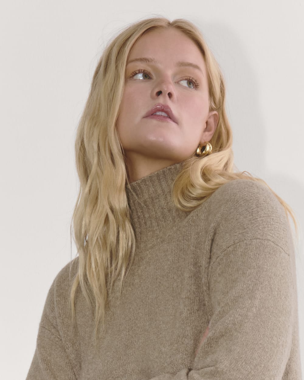 The Sweater Dress in Plush Cotton | Heather Taupe - Image 2