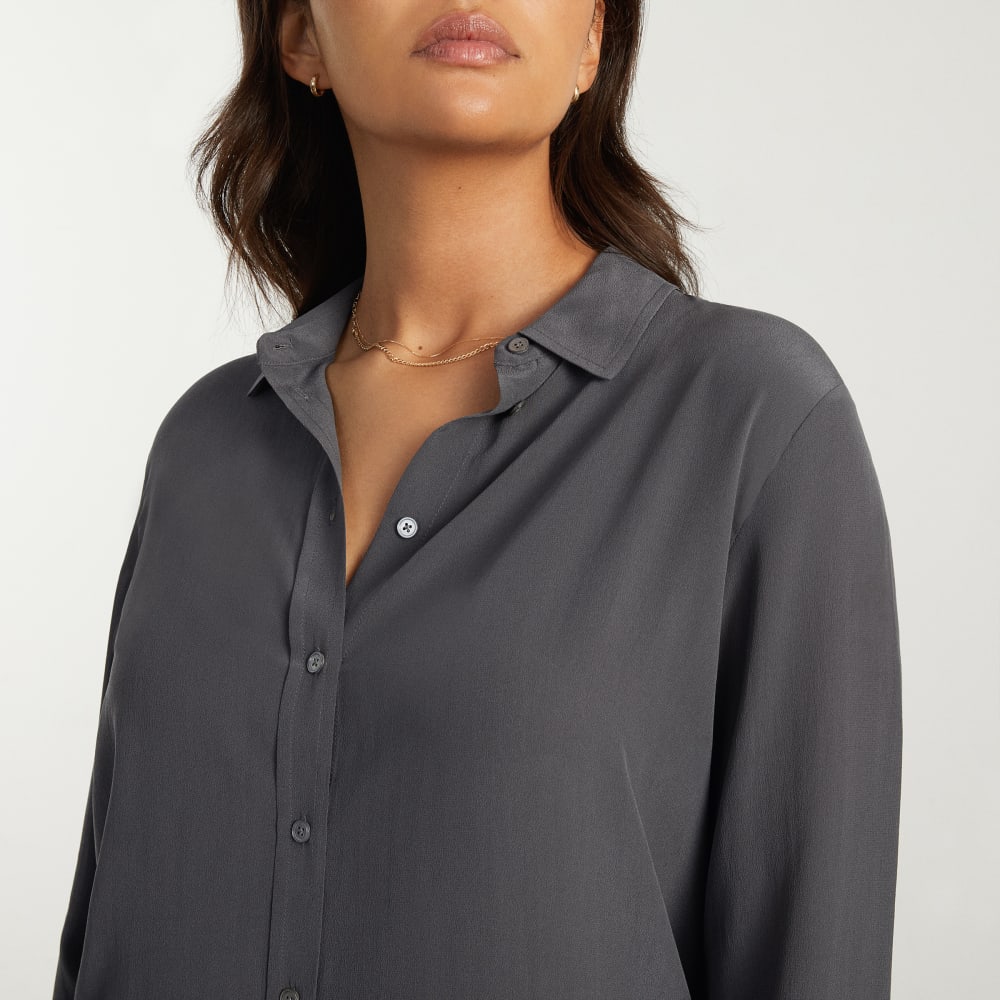 The Must-Have Shirt in Washable Silk | Slate Grey - Image 7
