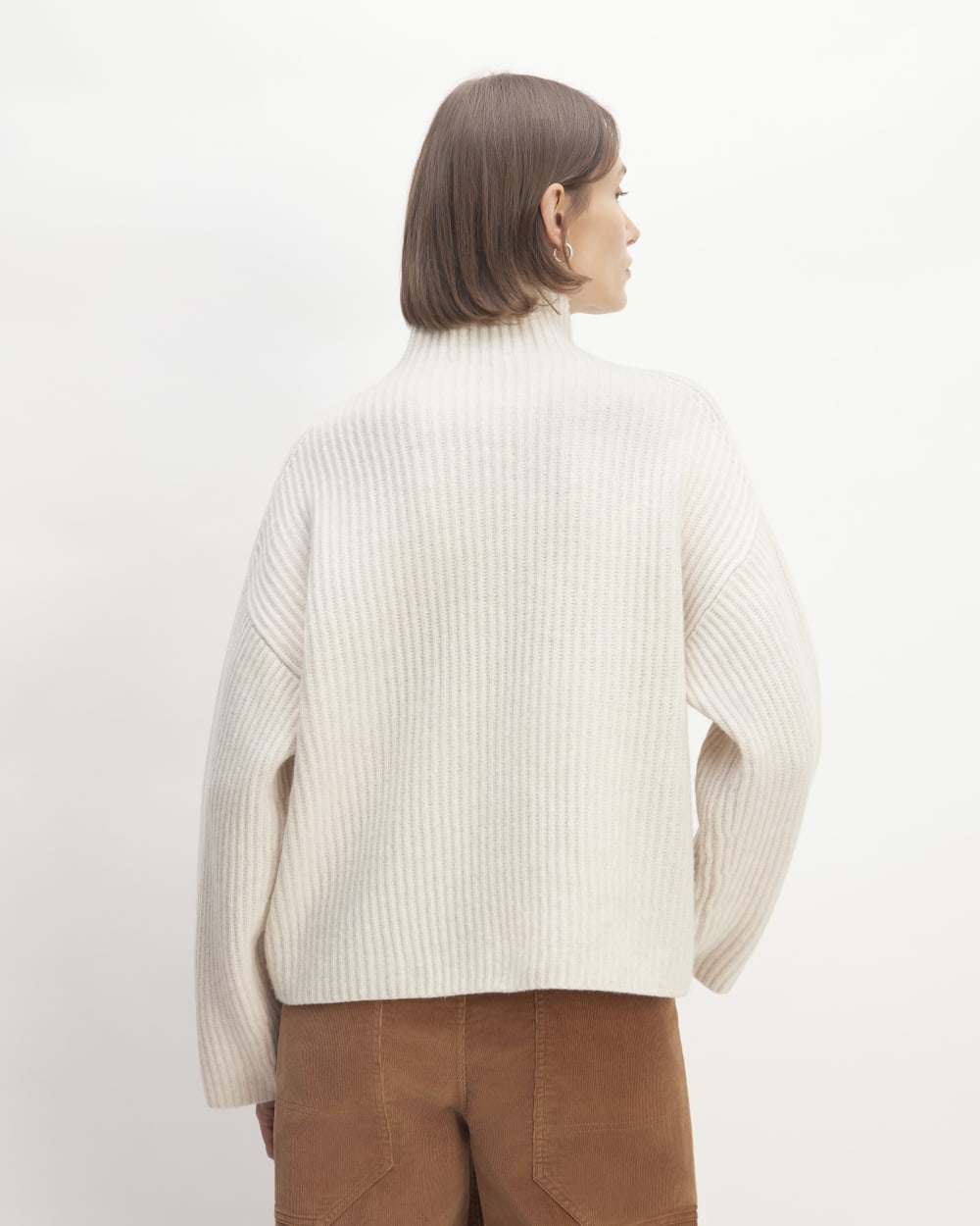 The Felted Merino Funnel-Neck Pullover | Heathered Oat - Image 6