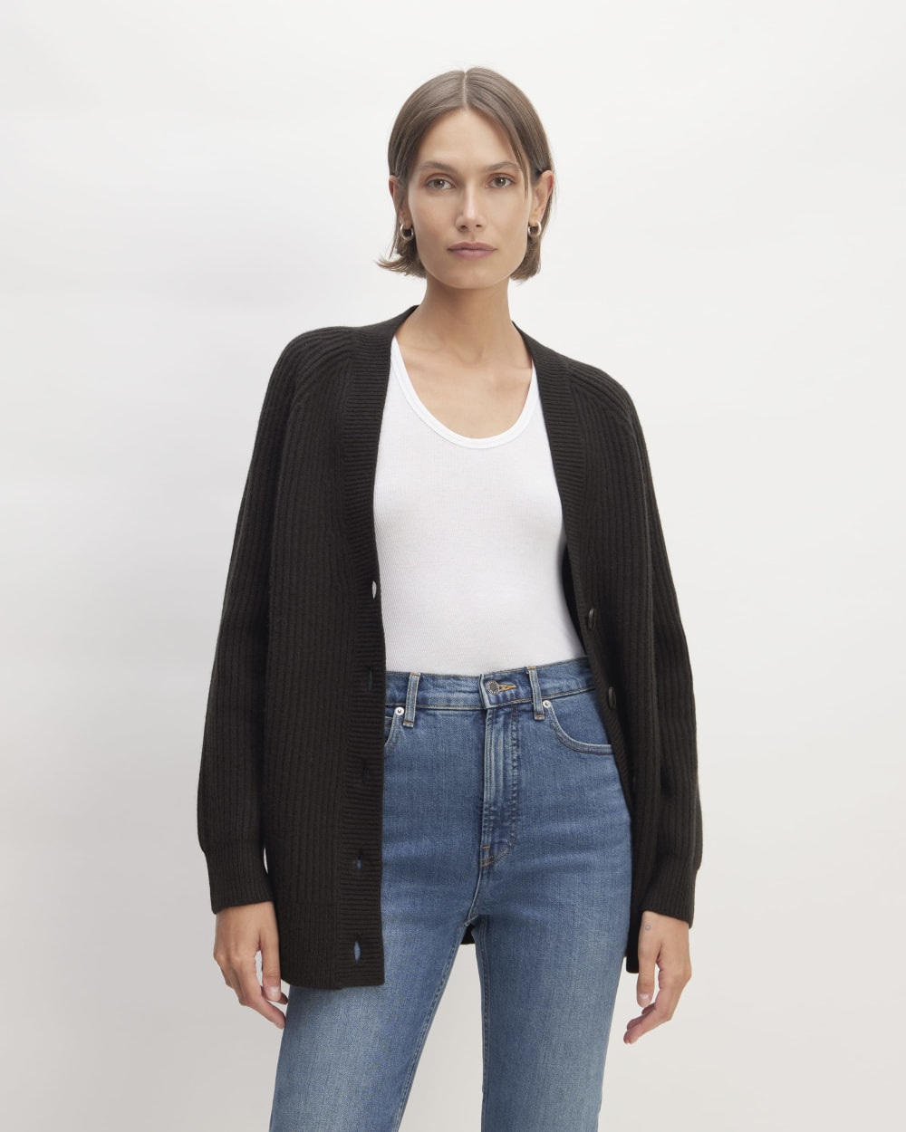 The Felted Merino Cocoon Cardigan | Black
