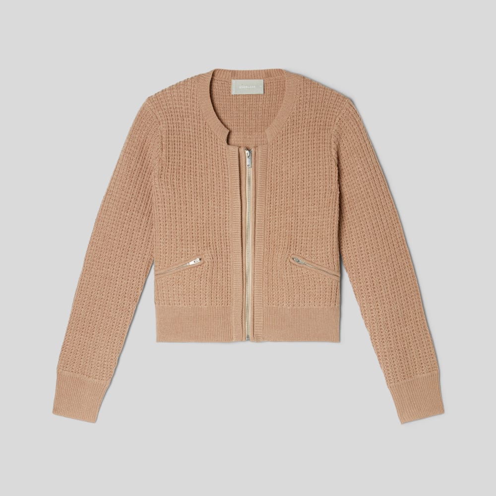 The Cropped Cotton-Merino Bomber | Chestnut - Image 2