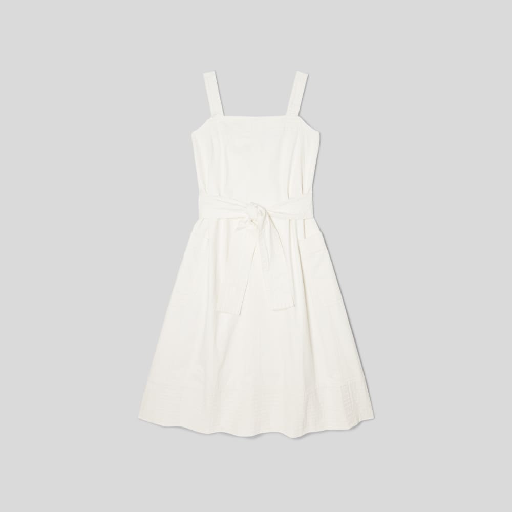 The Organic Cotton Herringbone Dress | Bone - Image 2
