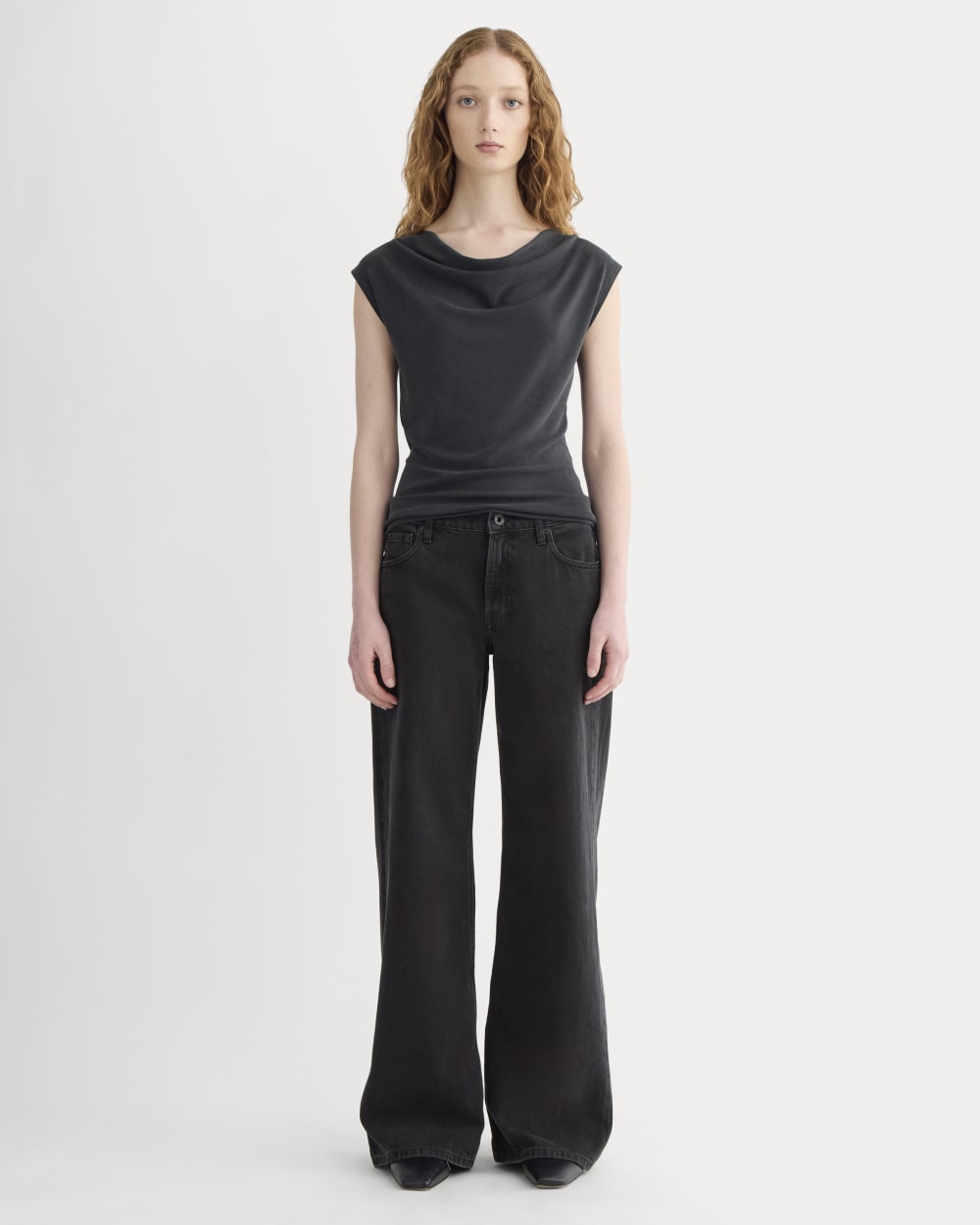 The Draped Top in Butterknit | Black - Image 3