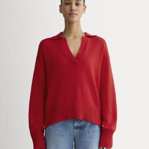 The Boxy Polo in Everyday Cotton | Classic Red