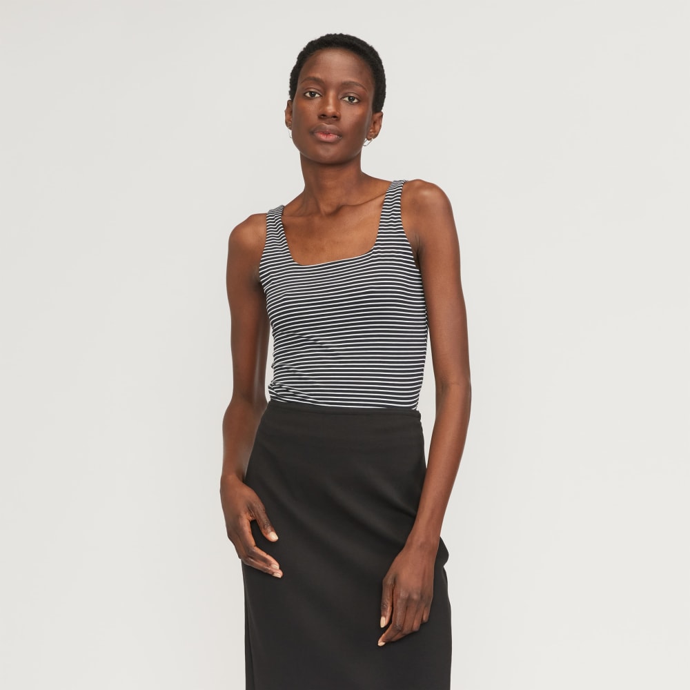 The Supima? Sleeveless Top | Black / White