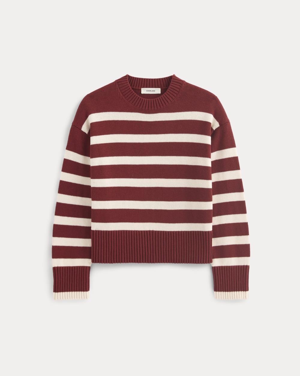 The Boxy Sweater in Everyday Cotton | Merlot / Canvas - Image 2