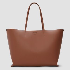 The Luxe Italian Leather Tote | Cognac