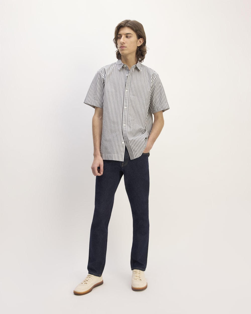 The Supima? Short-Sleeve Poplin Shirt | Optic White / Black - Image 3