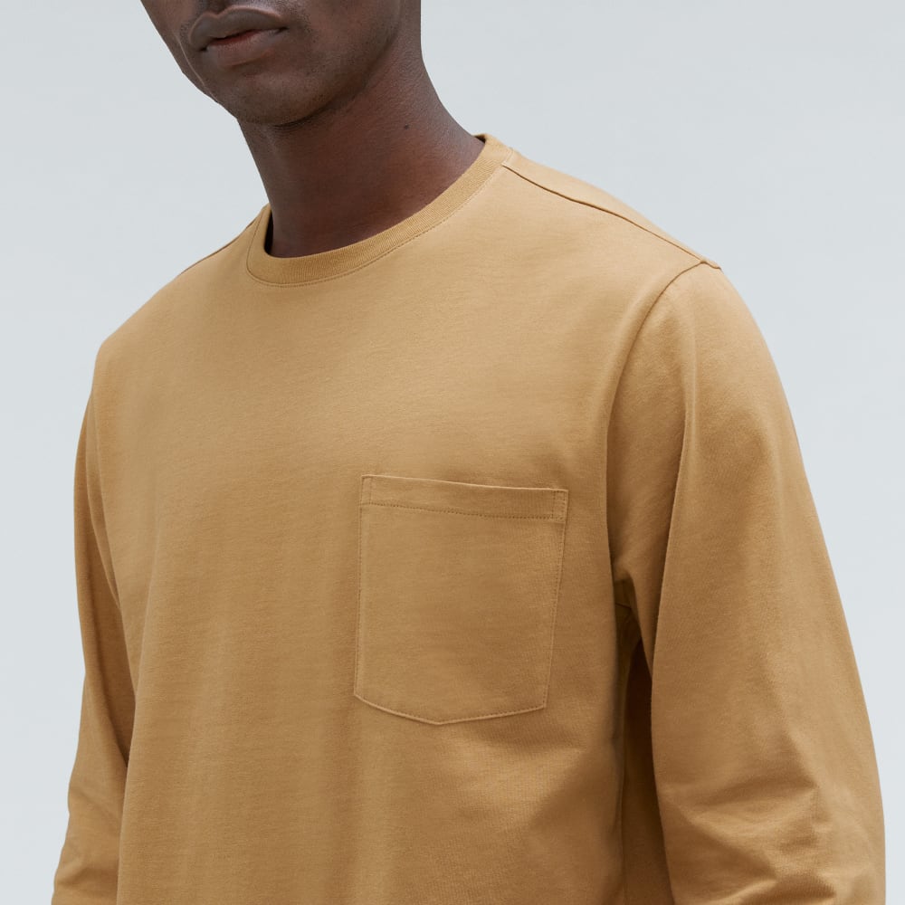 The Organic Cotton Long-Sleeve Pocket Tee | Dark Brown - Image 4