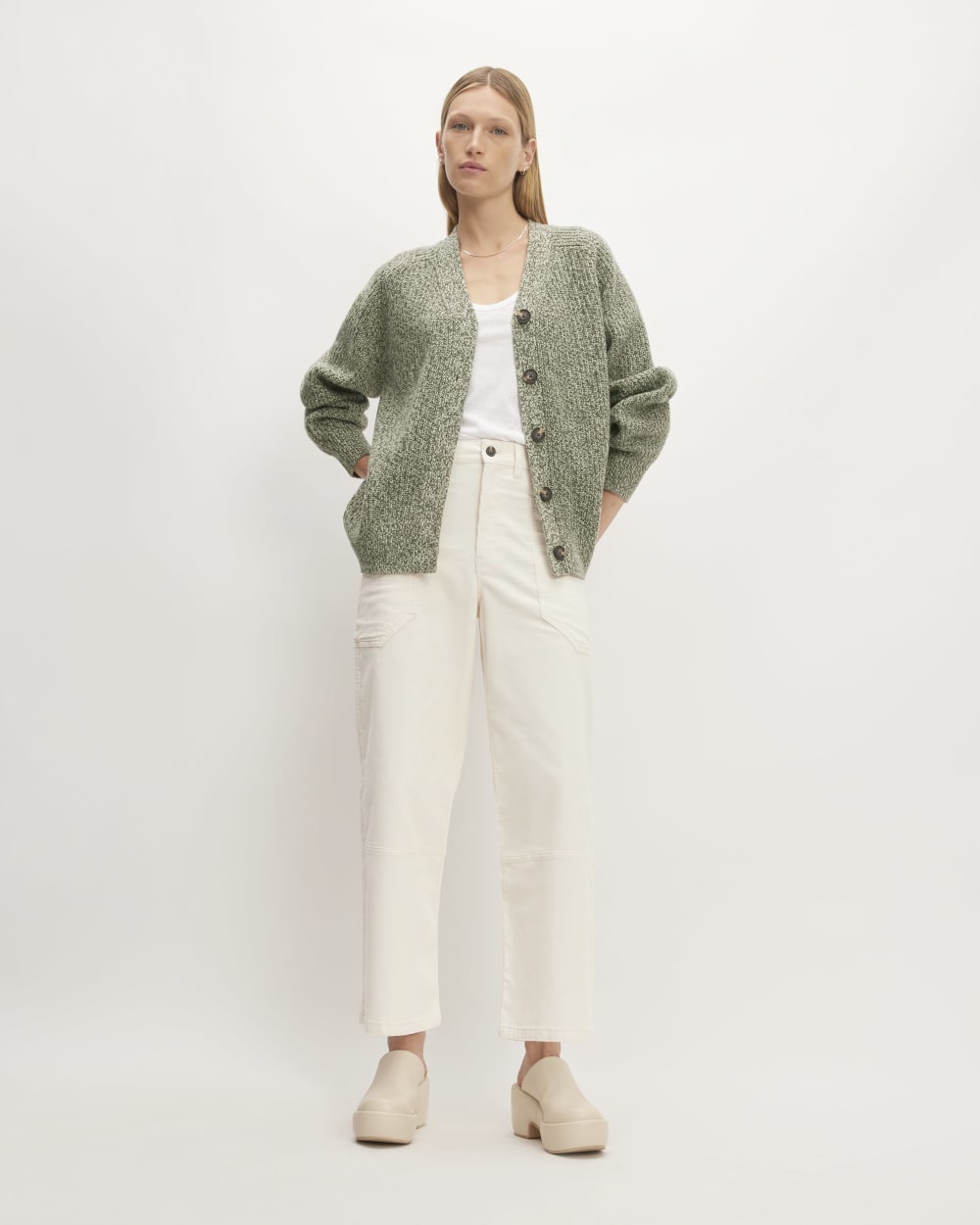 The Felted Merino Cardigan | Seafoam Green / Kambaba Twist - Image 3