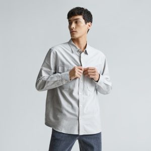 The Organic Oxford Relaxed Utility Shirt | Grey