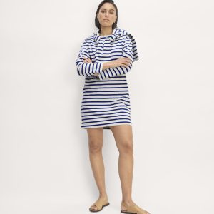 The Mariner Dress | Bone / Mazarine Blue