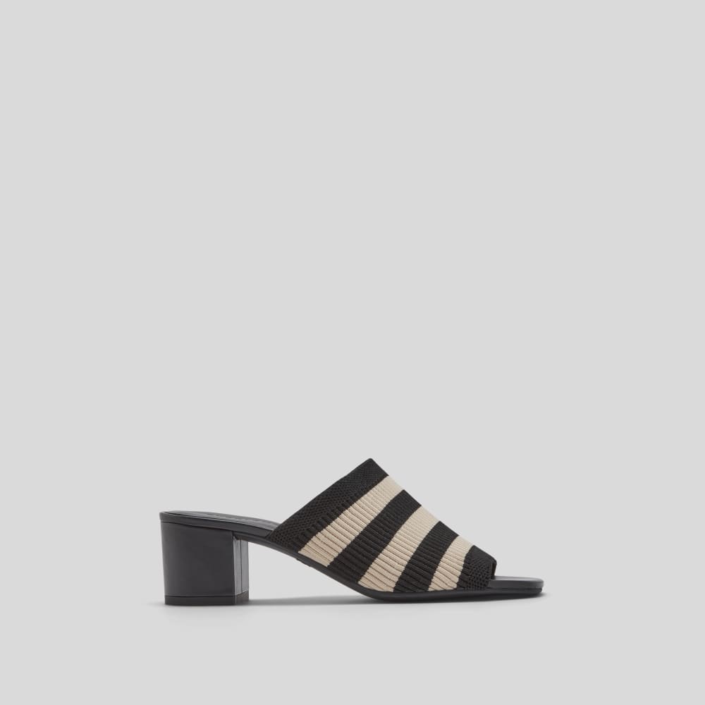 The Glove Mule in ReKnit | Black/ Parchment Stripe - Image 2