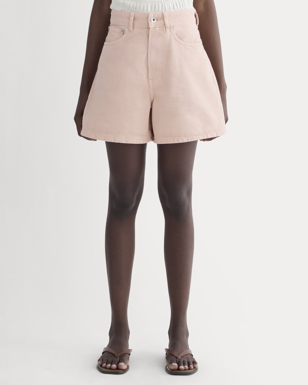 The A-Line Denim Short | Garment-Dyed Pink - Image 3