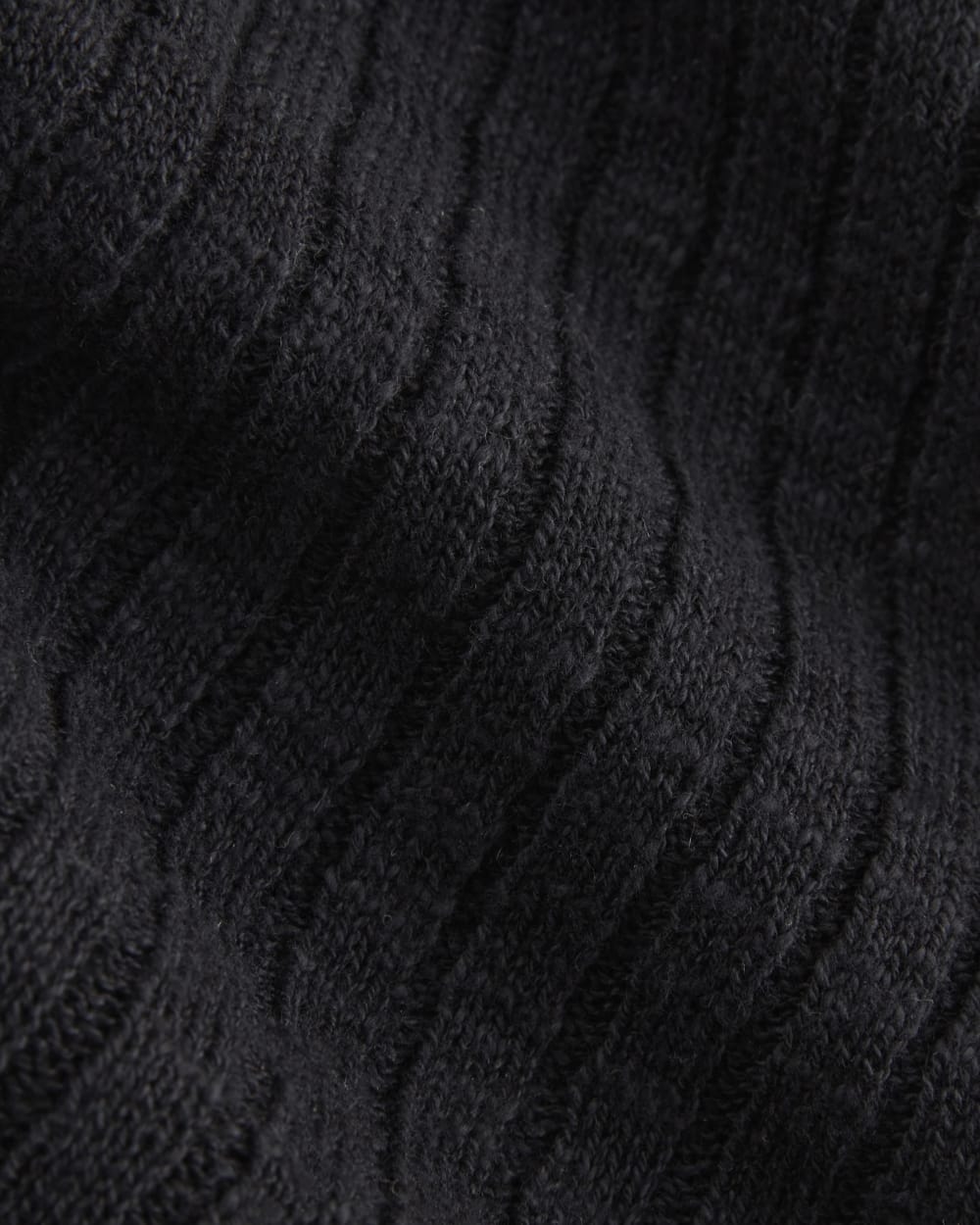 The Ribbed Cardigan in Cotton Linen | Black - Image 6