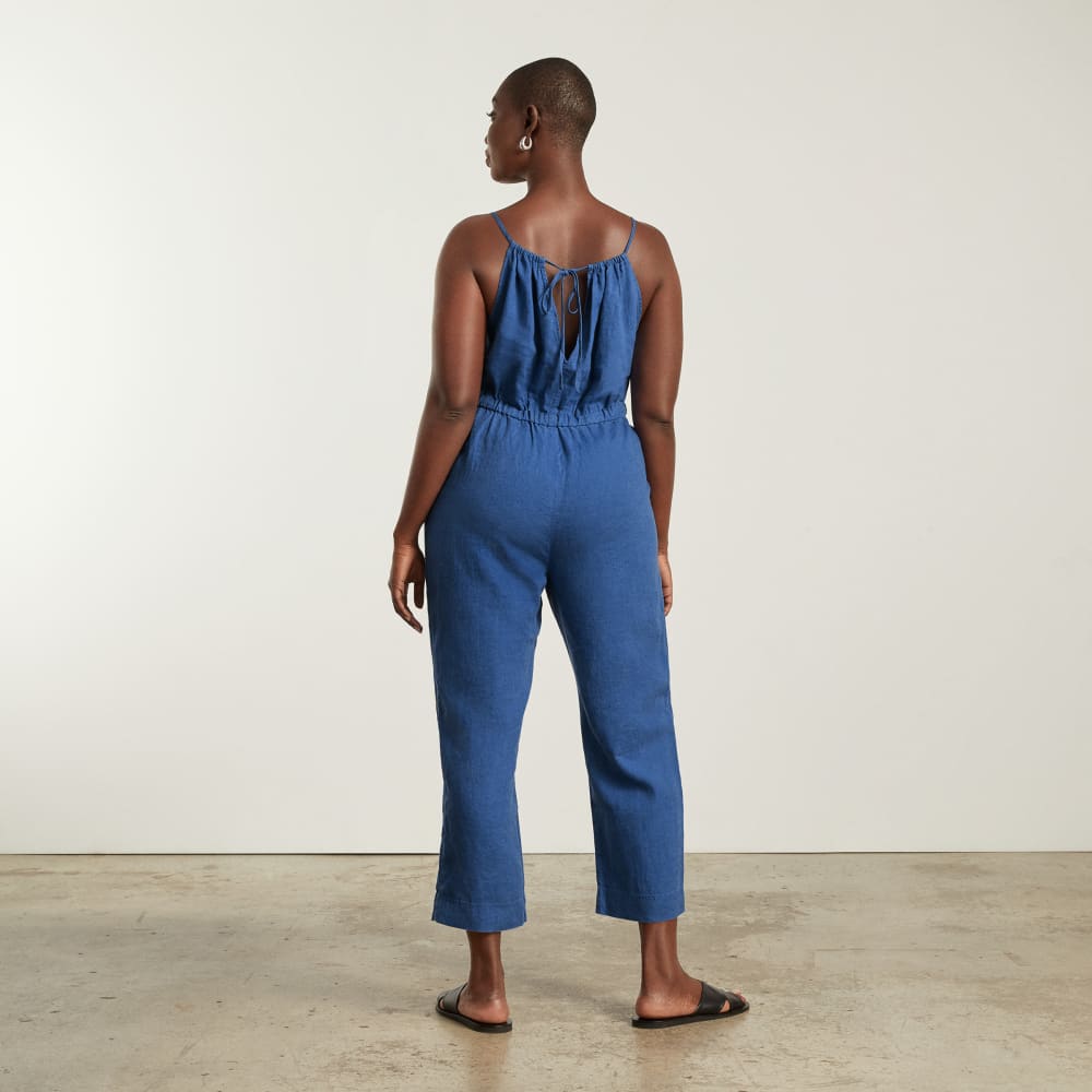 The Linen Shoestring Jumpsuit | Deep Blue - Image 3