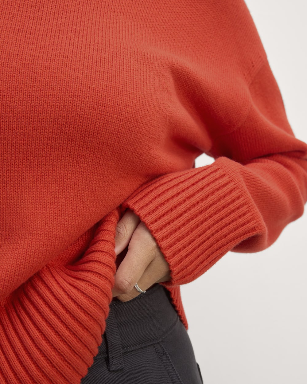 The Boxy Sweater in Everyday Cotton | Poppy Red - Image 5