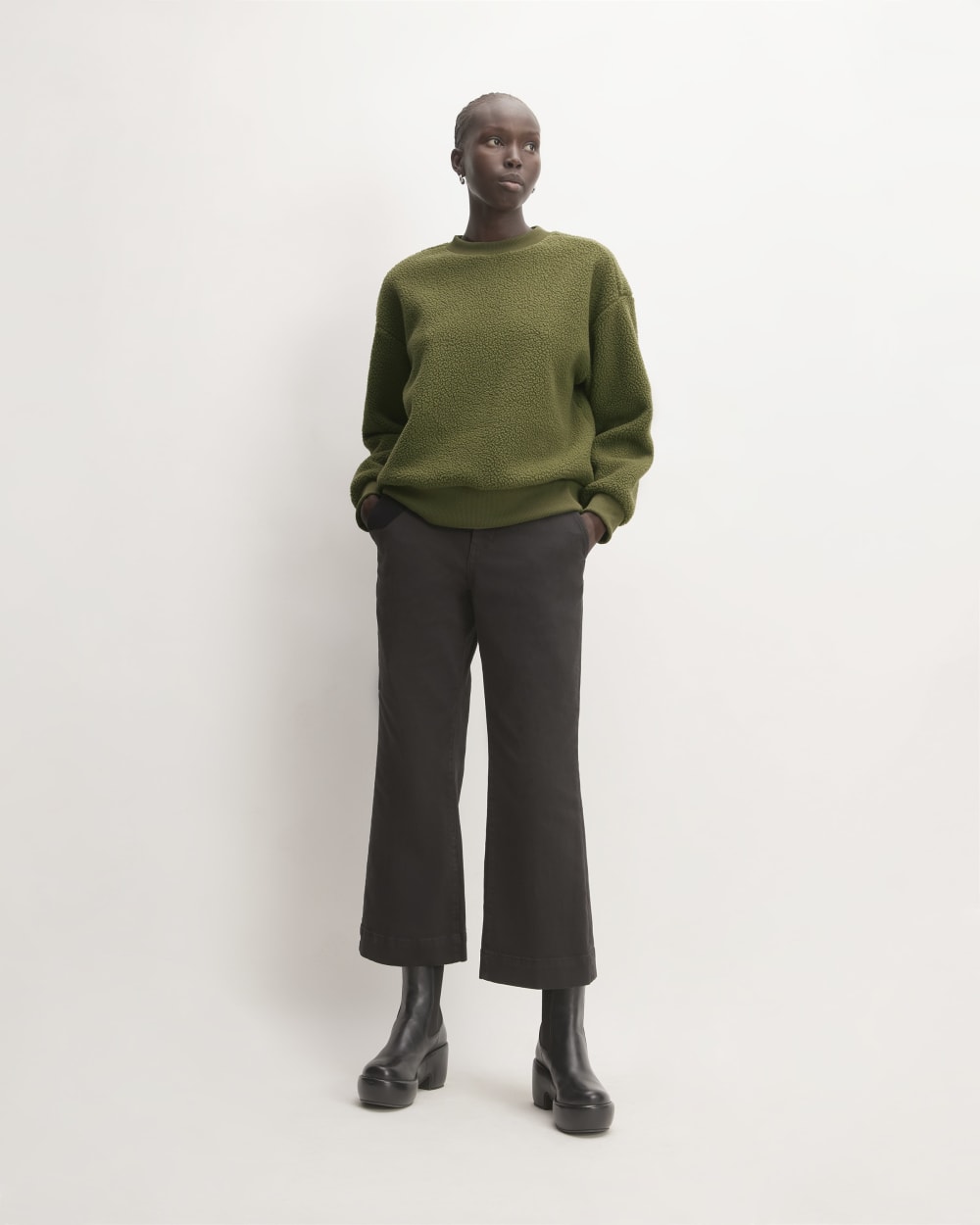 The ReNew Fleece Oversized Crew | Kalamata - Image 3