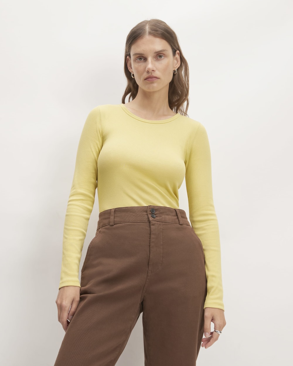 The Luxe Rib Long-Sleeve Crew | Raffia