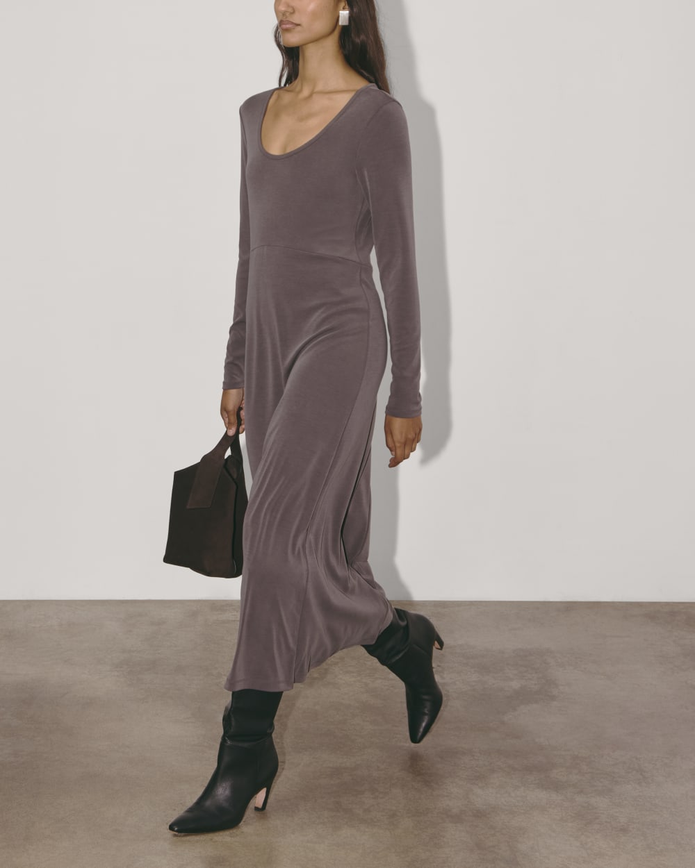 The Maddie Dress in Butterknit | Espresso - Image 4