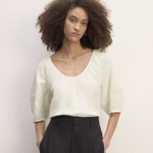 The Scoop Top in Linen | Bone