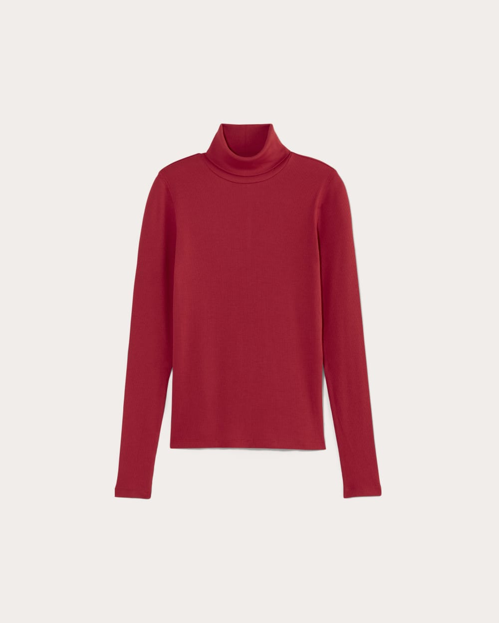 The Luxe Rib Turtleneck | Berry Red - Image 2