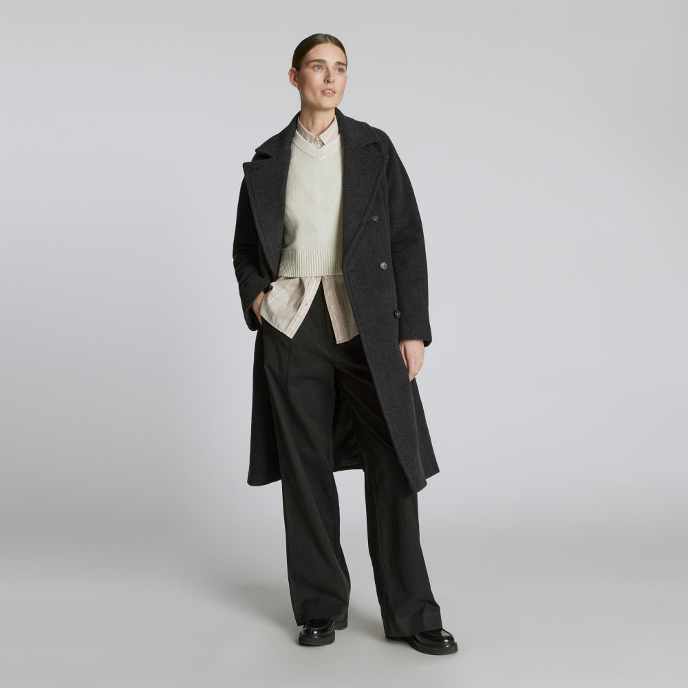 The Italian ReWool? Long Peacoat | Heathered Black - Image 6