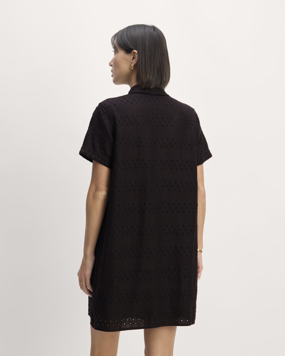 The Linen Eyelet Shirtdress | Black Eyelet - Image 6