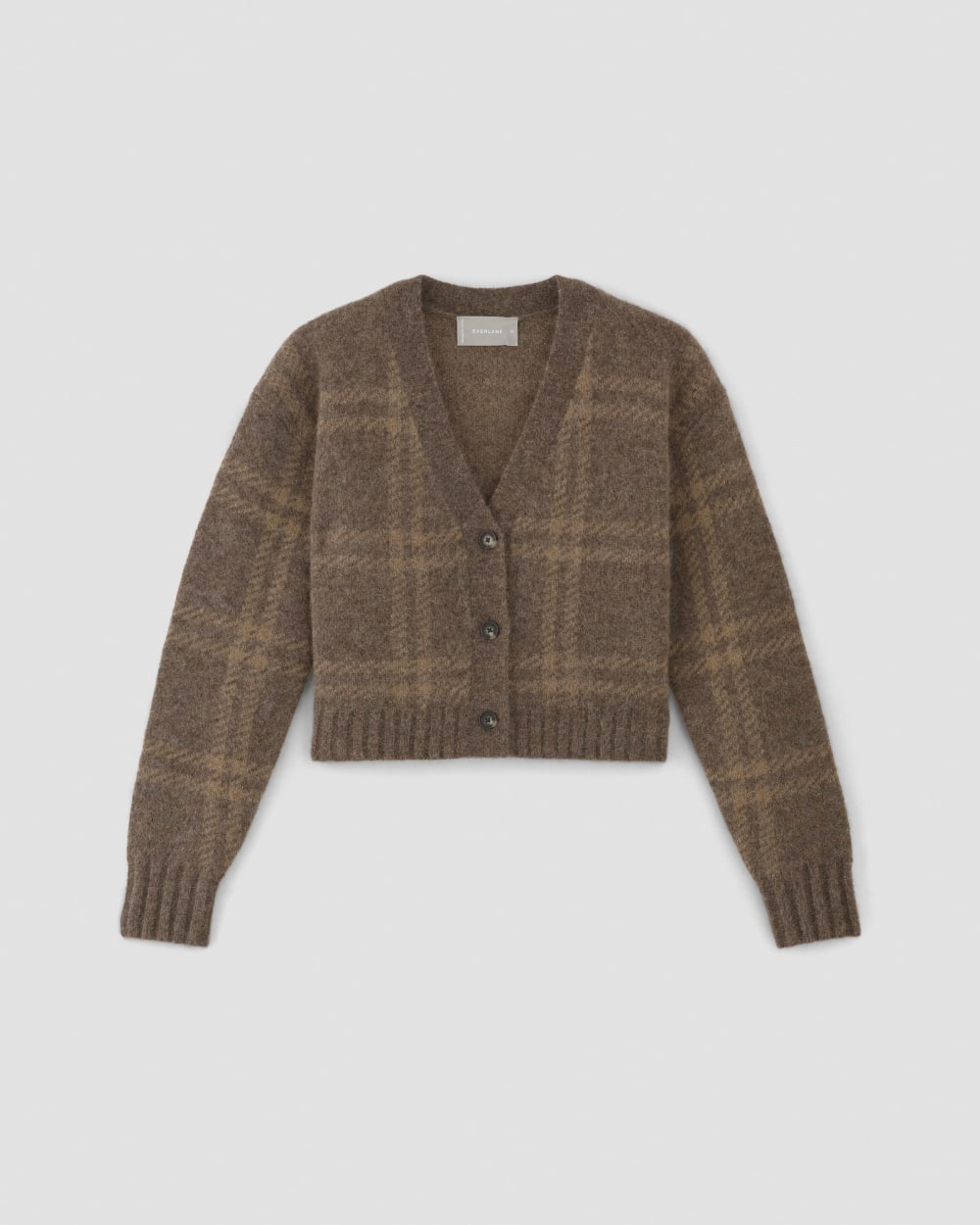 The Alpaca V-Neck Cropped Cardigan | Cocoa / Tiger's Eye - Image 2