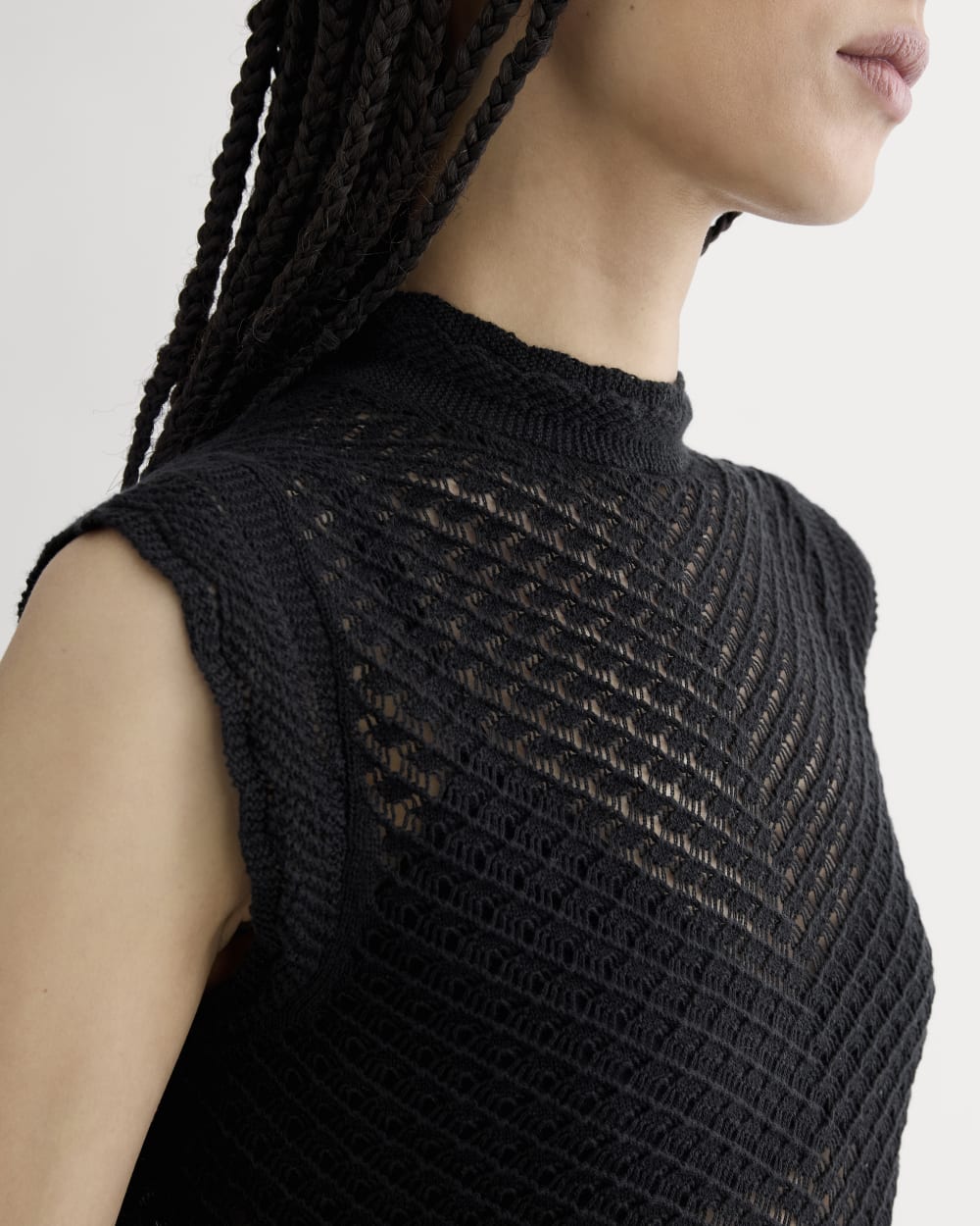 The Lace Knit Tank | Black - Image 4
