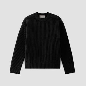 The Oversized Crew in Luxe Merino | Black