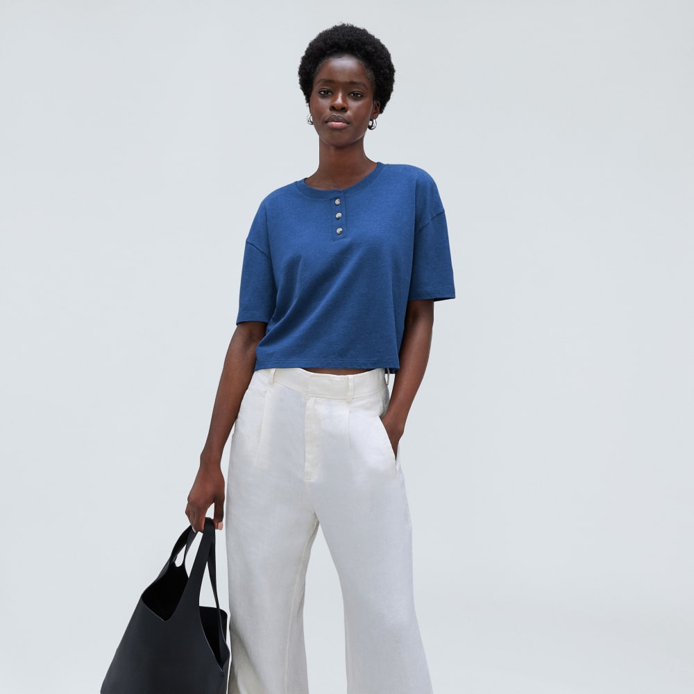 The Vintage Henley Hemp Tee | Deep Blue - Image 5