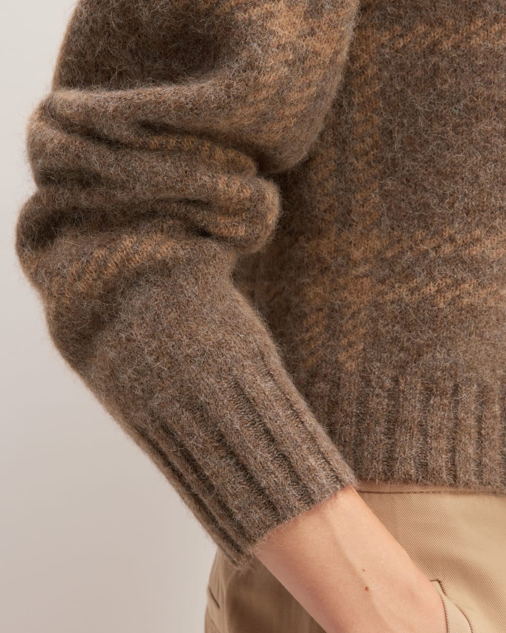 The Alpaca V-Neck Cropped Cardigan | Cocoa / Tiger's Eye - Image 6