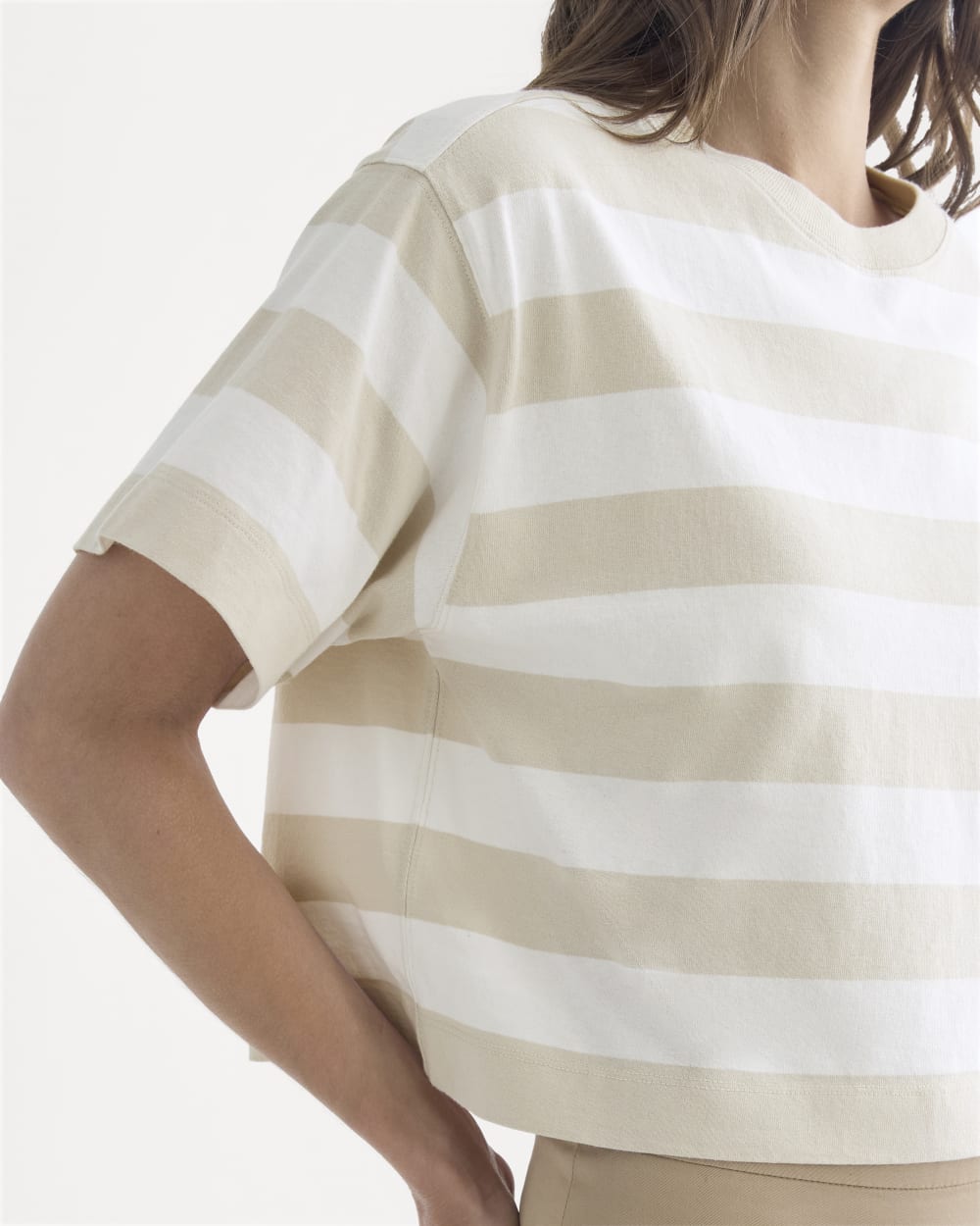 The Premium Weight Cropped Tee | Peyote / Bone - Image 4