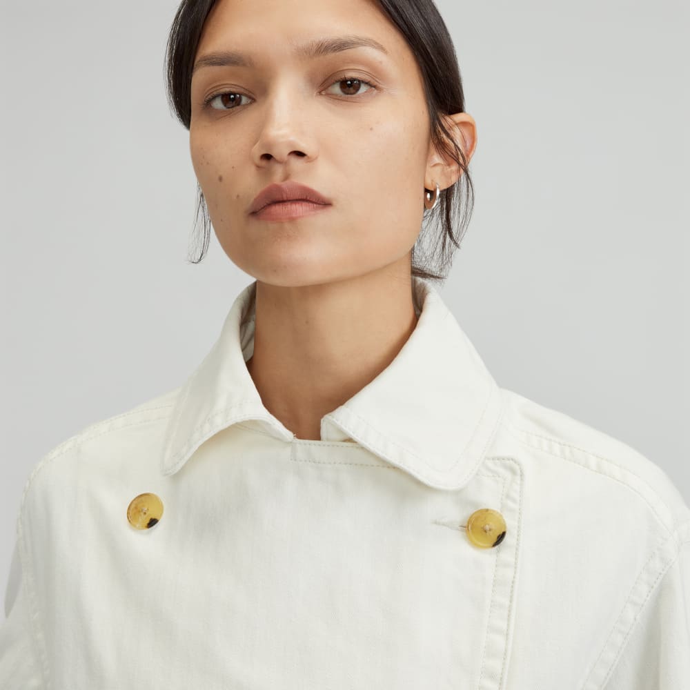 The Organic Cotton Herringbone Jacket | Bone - Image 4