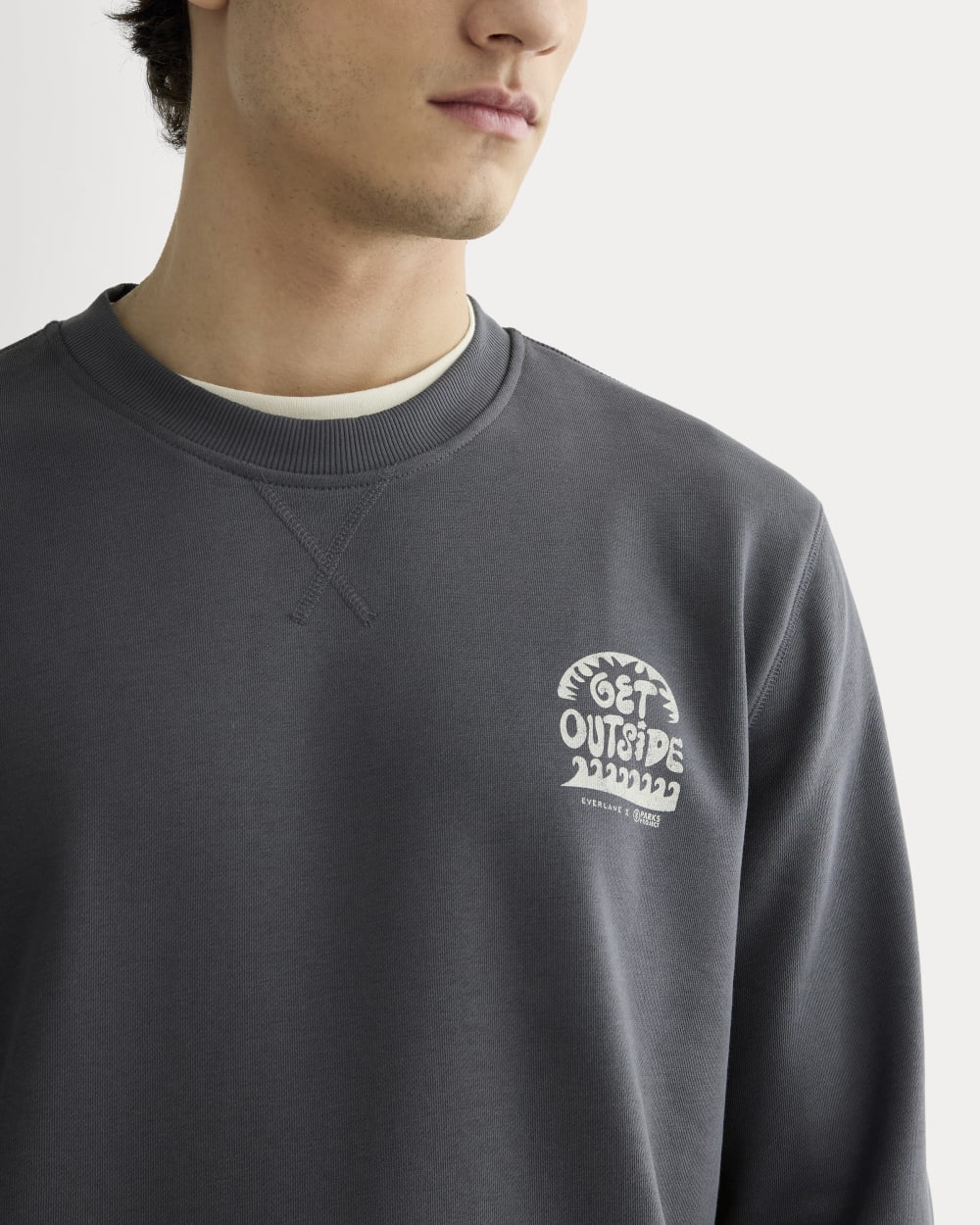The Everlane x Parks Project French Terry Crew | Forged Iron / Natural - Image 8