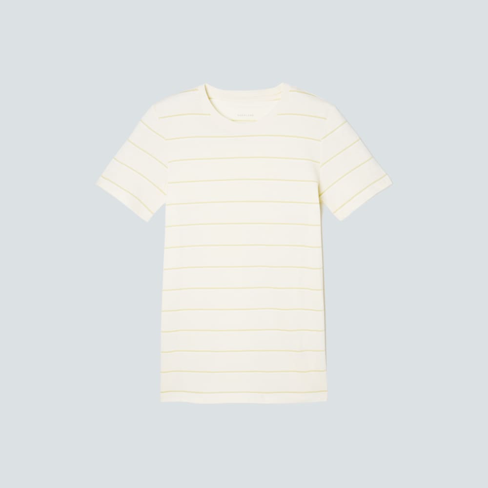 The Organic Cotton Crew Tee | Pastel Yellow / White - Image 2