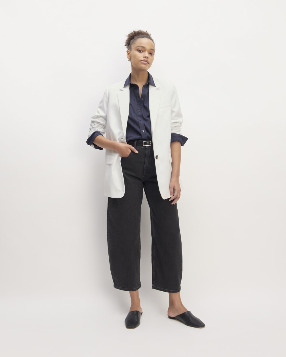 The Oversized Blazer in Buttersmooth | White - Image 3