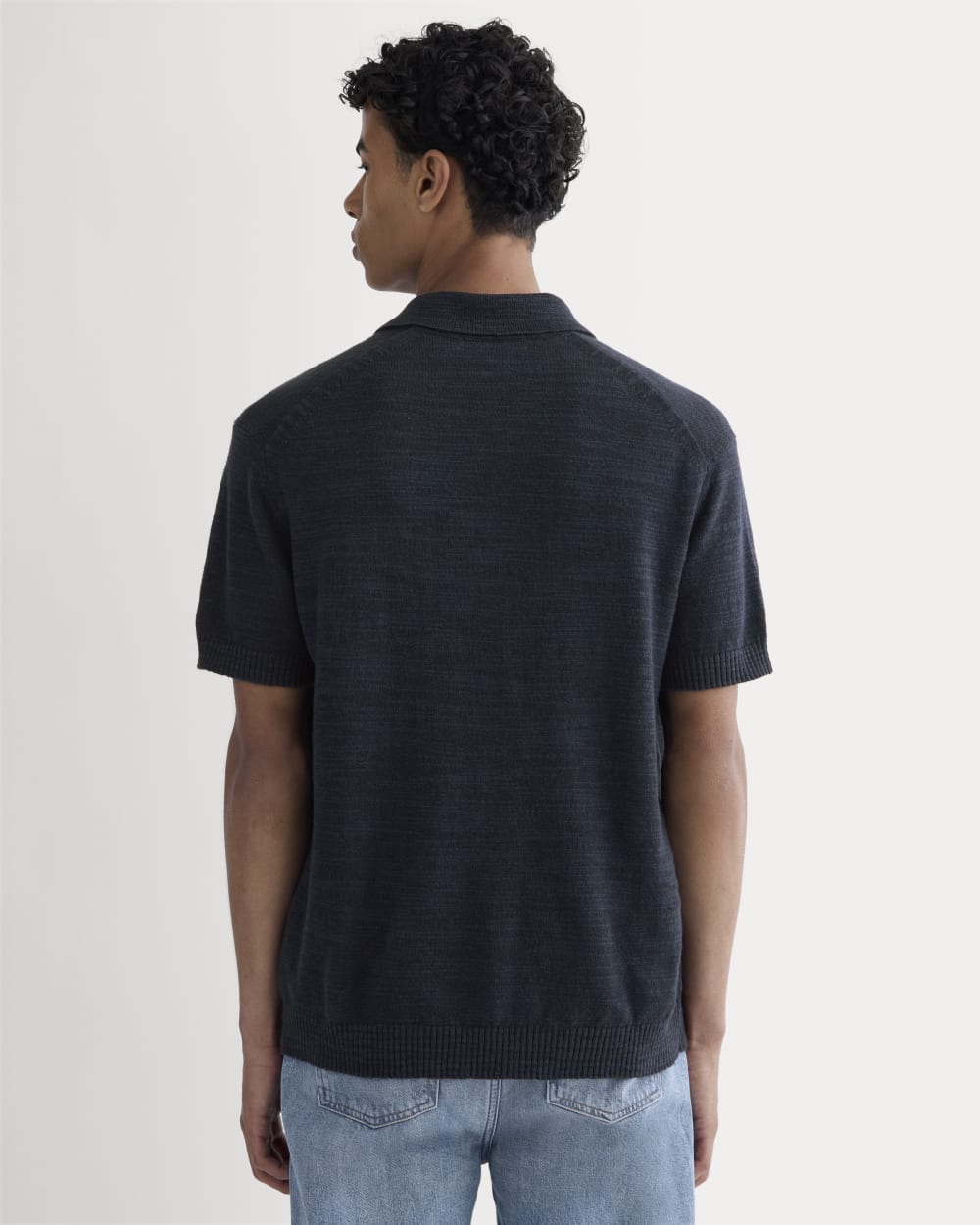 The Cotton Linen Polo | Navy - Image 5