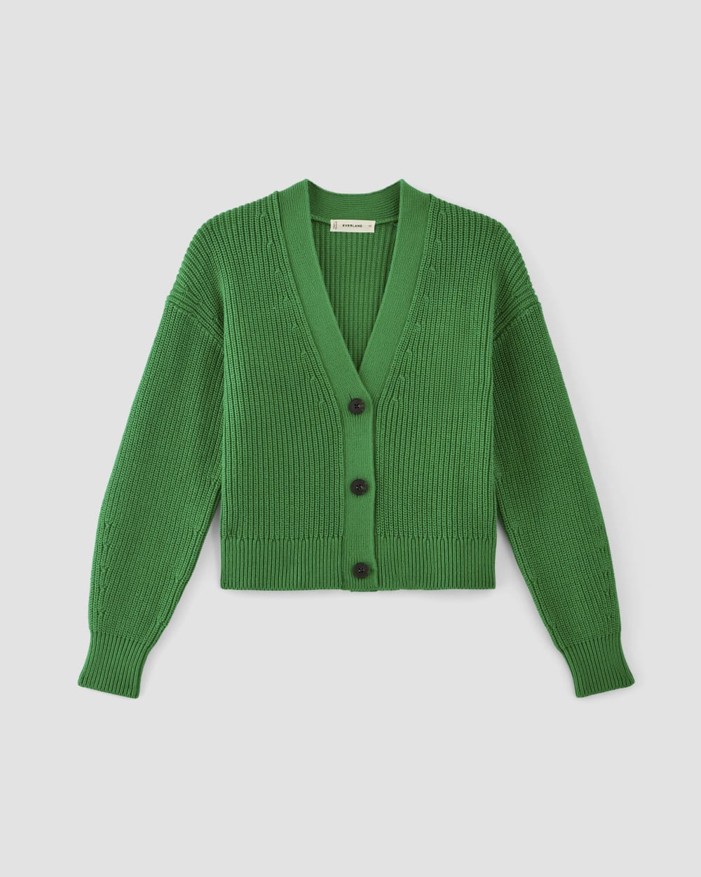 The Boxy Cardigan in Everyday Cotton | Grass Green - Image 2