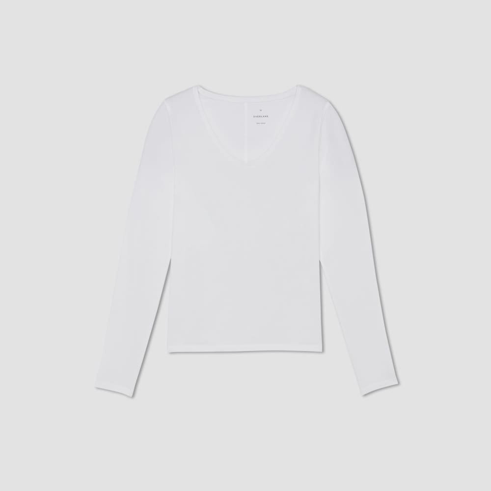 The Supima® Form Ballet Neck Tee | White - Image 2
