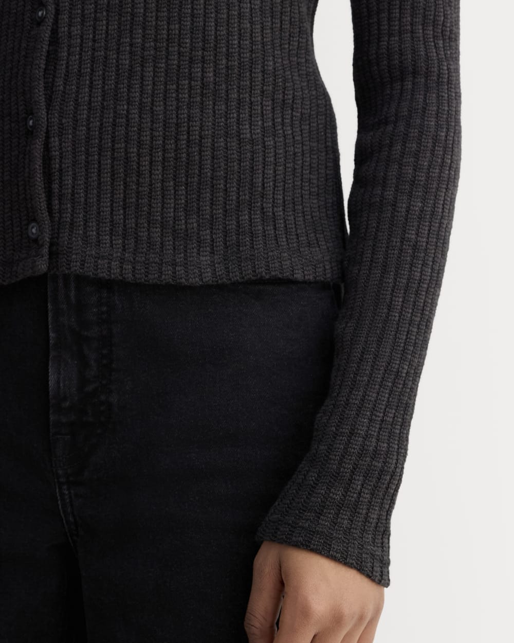 The Cozy Rib Cardigan | Black - Image 4