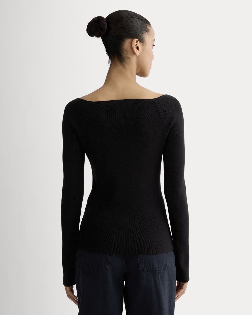 The Knit Boatneck Top | Black - Image 5