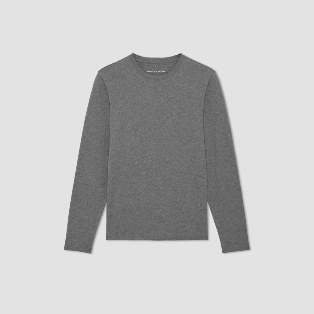 The Essential Organic Long-Sleeve Tee | Heathered Charcoal - Image 2