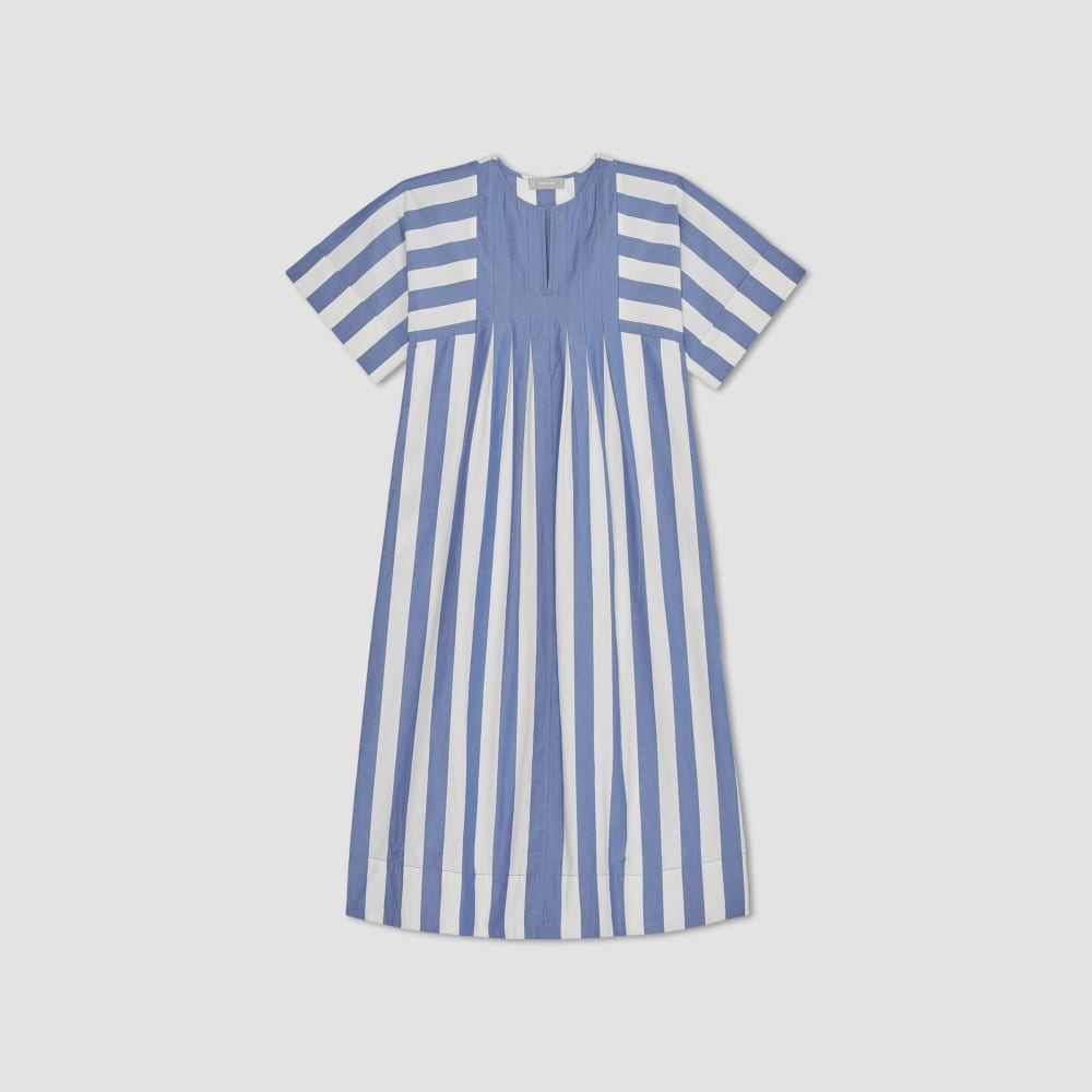 The Poplin Caftan Dress | Mazarine Blue / Bone - Image 2