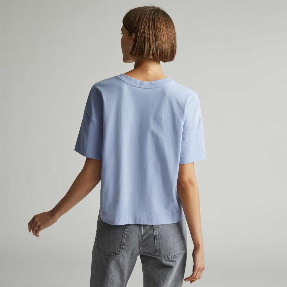The Organic Cotton Slouchy V-Neck | Periwinkle - Image 3