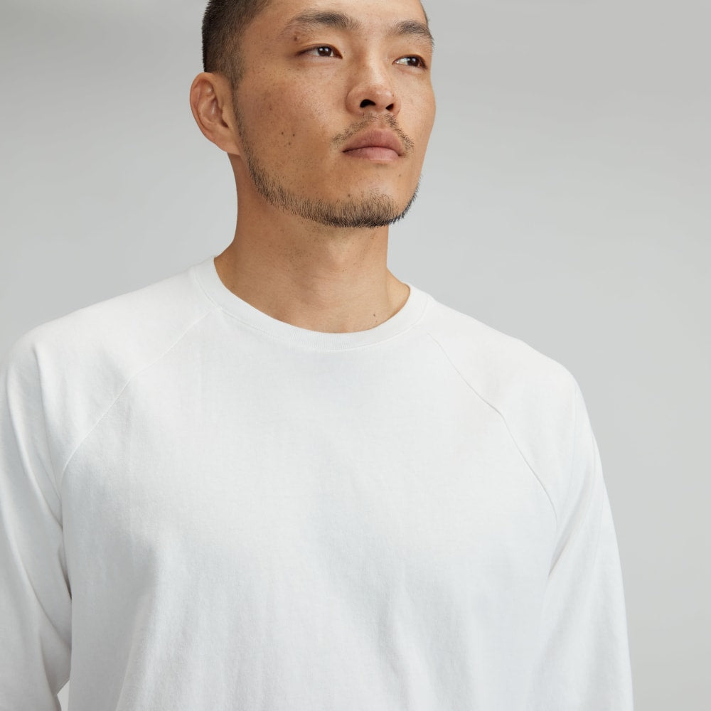 The Premium-Weight Long-Sleeve Crew | Uniform | White - Image 4