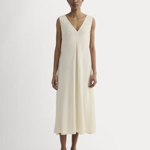 The V-Neck Dress in SoftLuxe | Sandshell